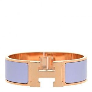 Hermes Clic Clac H bracelet Blue Parme Gold Plated